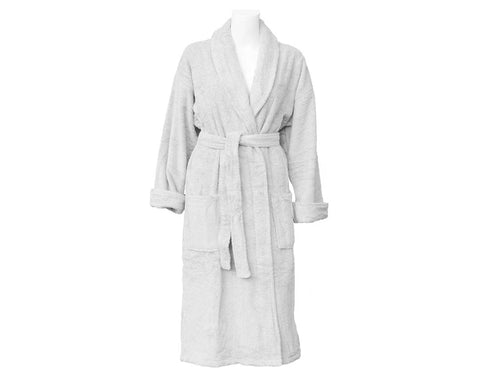 Luxury Plush Cotton Terry Bathrobe - White