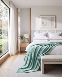 Cashmere-Style Velour Blanket — in the Hotel Velour suite