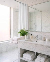 Hookless Shower Curtain — in the Hotel Velour bath