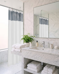 Vinyl Shower Curtain — in the Hotel Velour bath